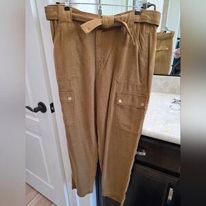 Tan Relaxed Cargo Pants with Utility Design